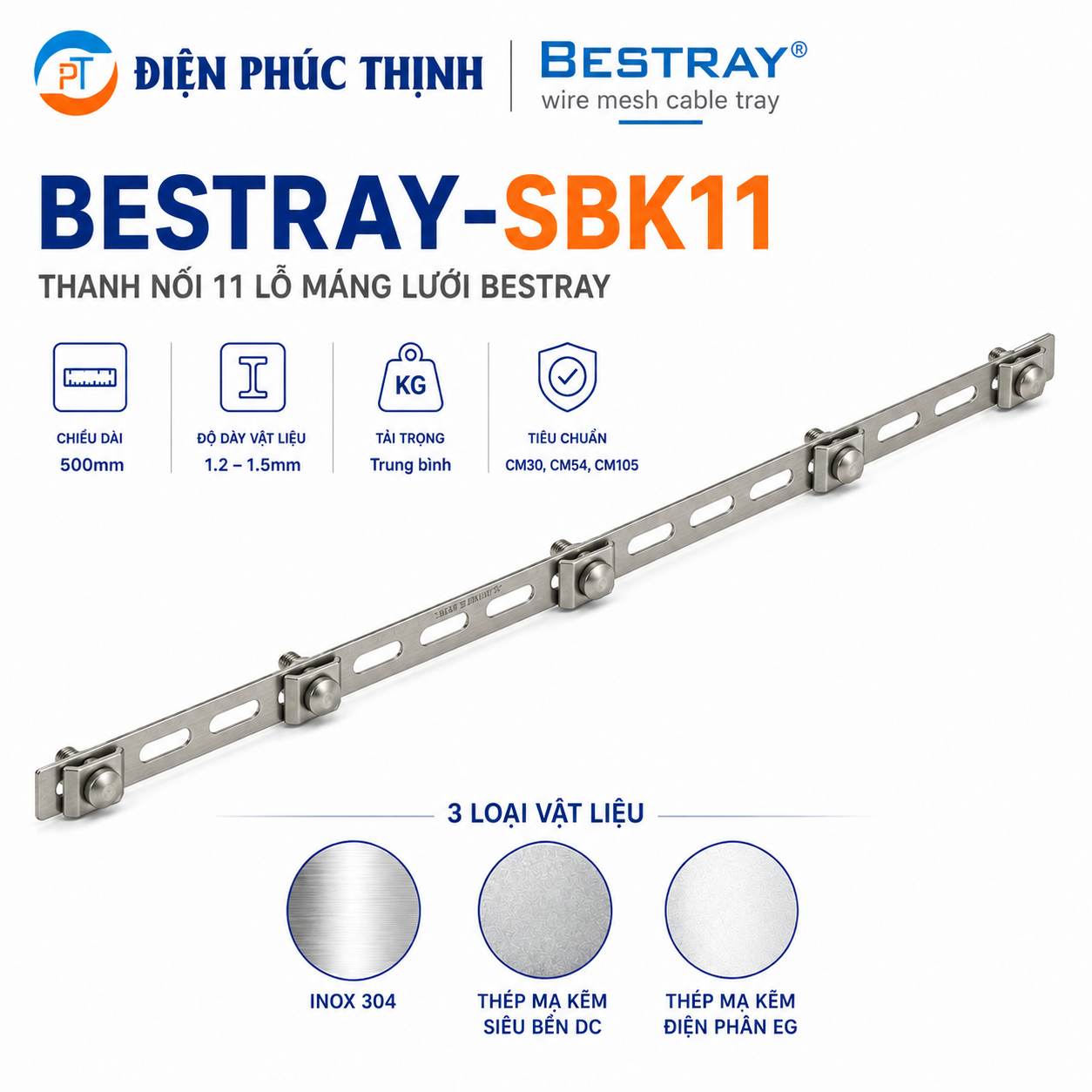 BESTRAY-SBK11 / Thanh Nối 11 Lỗ Máng Lưới Bestray