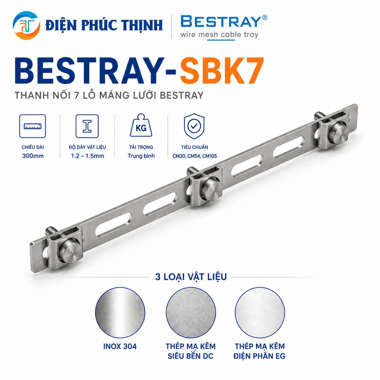 BESTRAY-SBK7 / Thanh Nối 7 Lỗ Máng Lưới Bestray