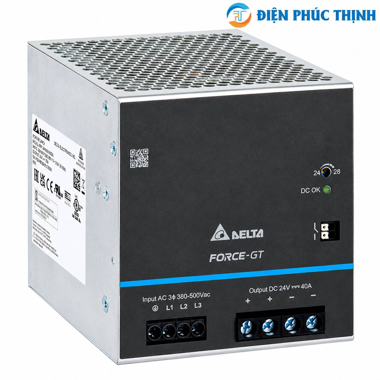 Bộ Nguồn Delta Force-GT DRF 24VDC 120W–960W 3 Pha DIN Rail