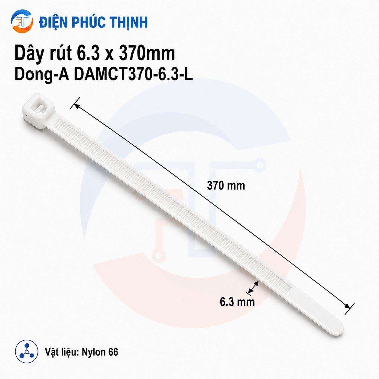 DONG-A-DAMCT370-6.3-L / Dây Rút Nhựa Dong-A 6.3×370mm