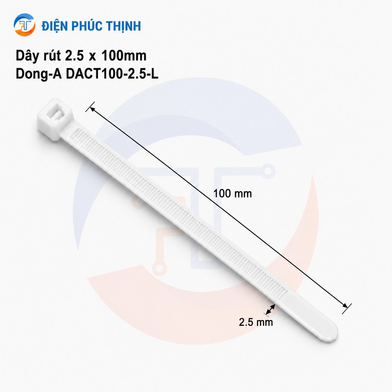 DONG-A-DACT100-2.5-L / Dây Rút Nhựa Dong-A 2.5x100mm