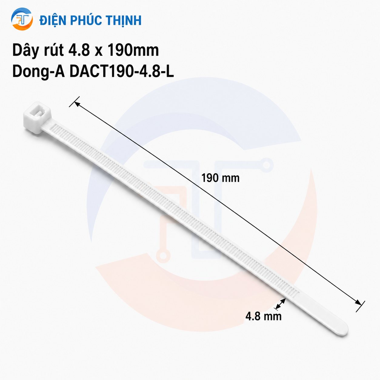 DONG-A-DACT190-4.8-L / Dây Rút Nhựa Dong-A 4.8x190mm