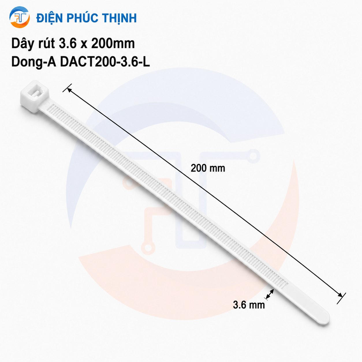 DONG-A-DACT200-3.6-L / Dây Rút Nhựa Dong-A 3.6x200mm