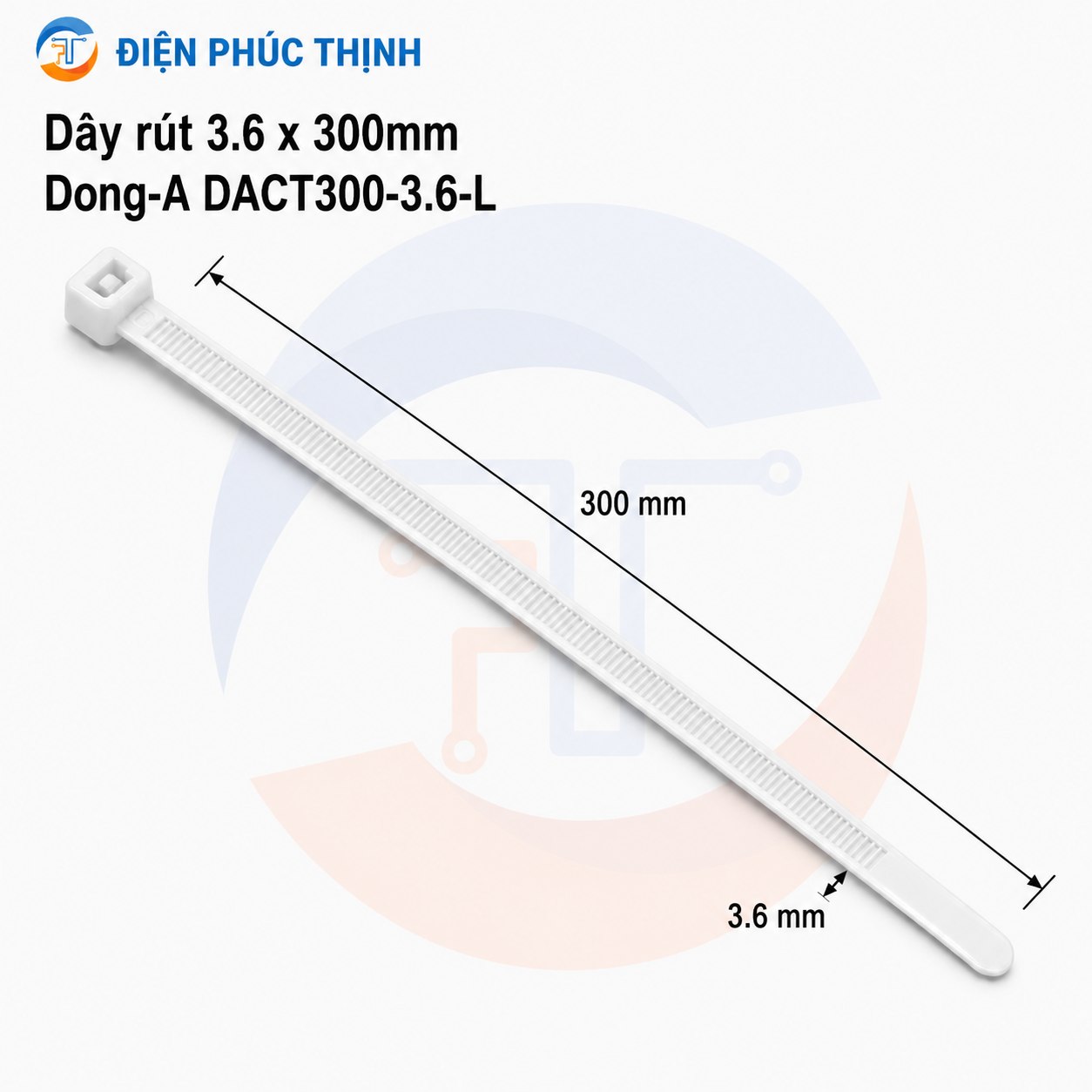DONG-A-DACT300-3.6-L / Dây Rút Nhựa Dong-A 3.6x300mm