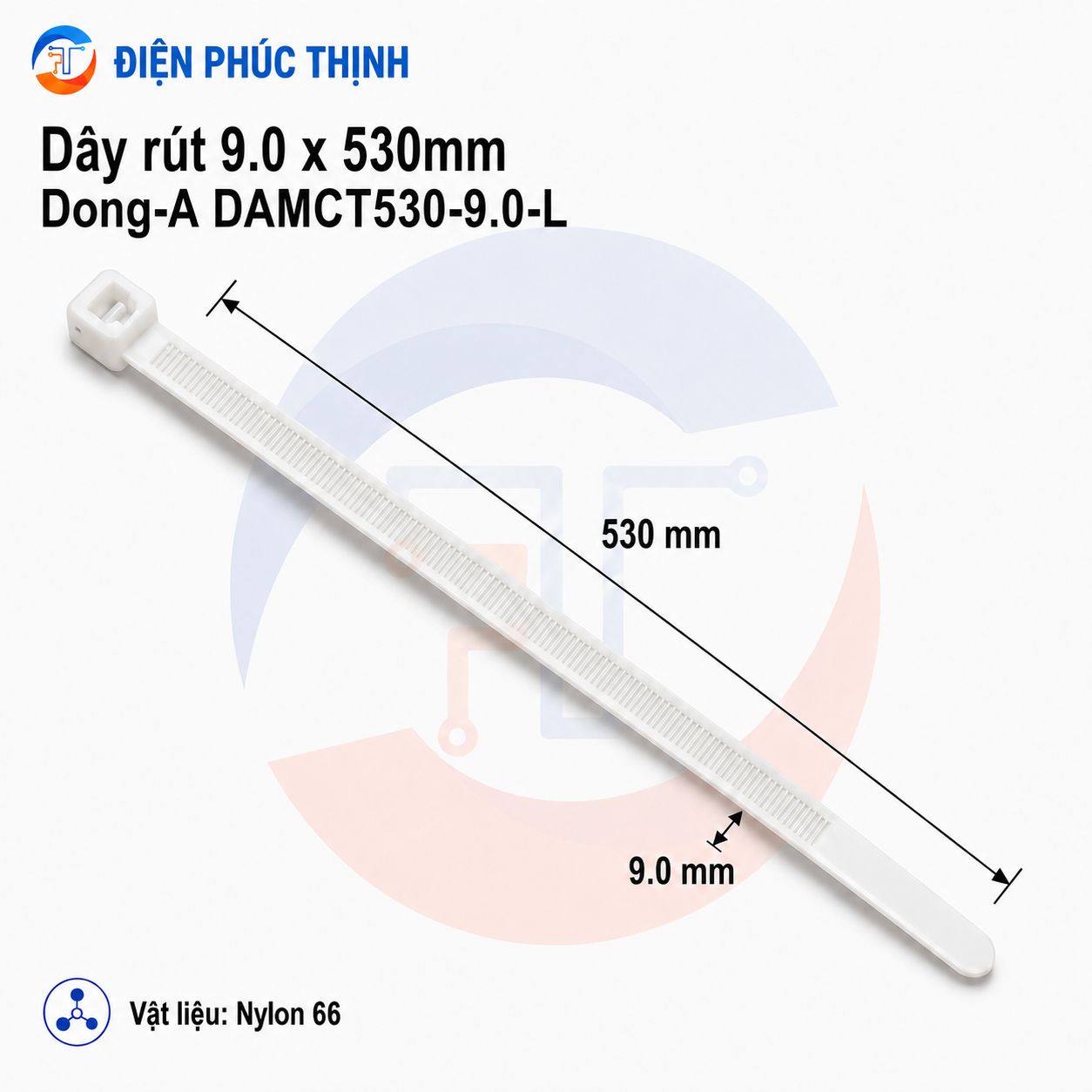 DONG-A-DAMCT530-9.0-L / Dây Rút Nhựa Dong-A 9.0×530mm