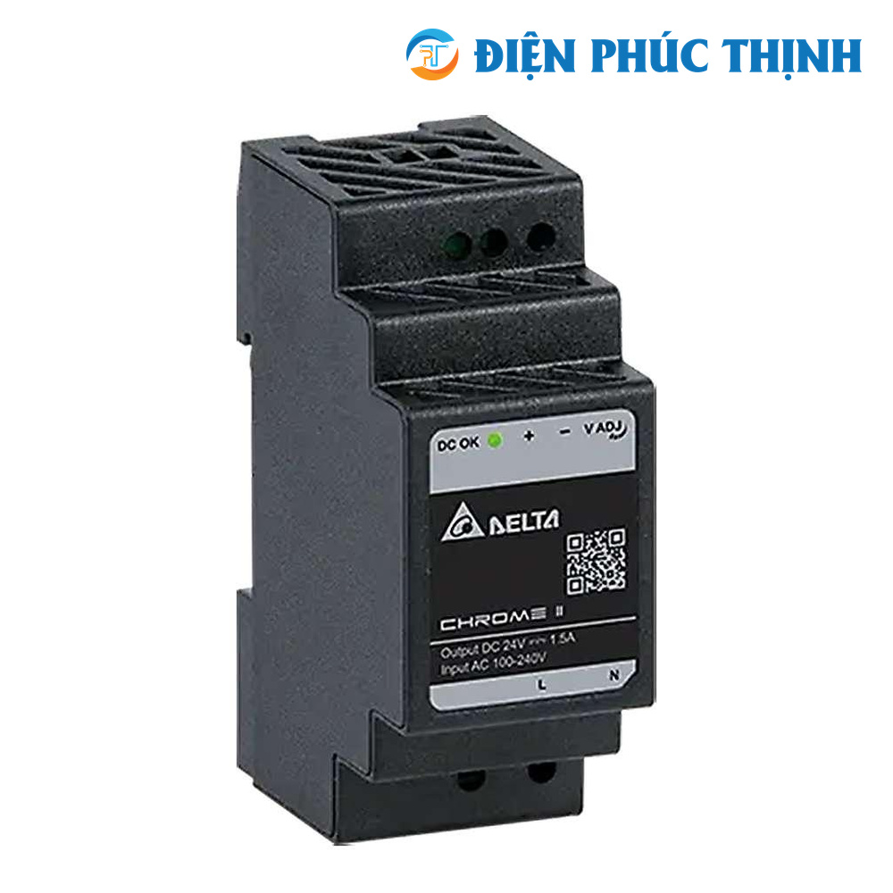 Bộ Nguồn Delta Chrome II DRC 24VDC 15W–100W DIN Rail
