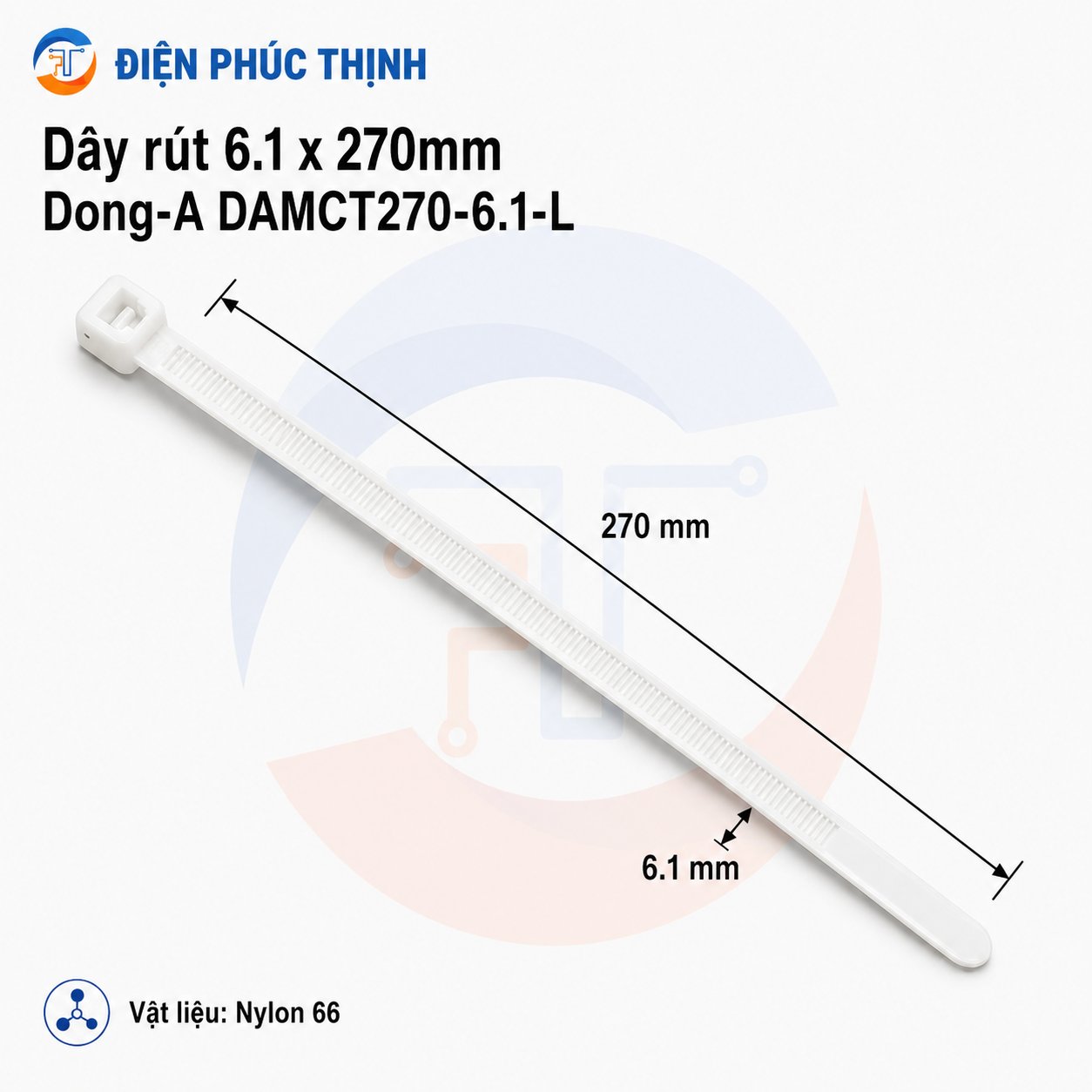 DONG-A-DAMCT270-6.1-L / Dây Rút Nhựa Dong-A 6.1×270mm