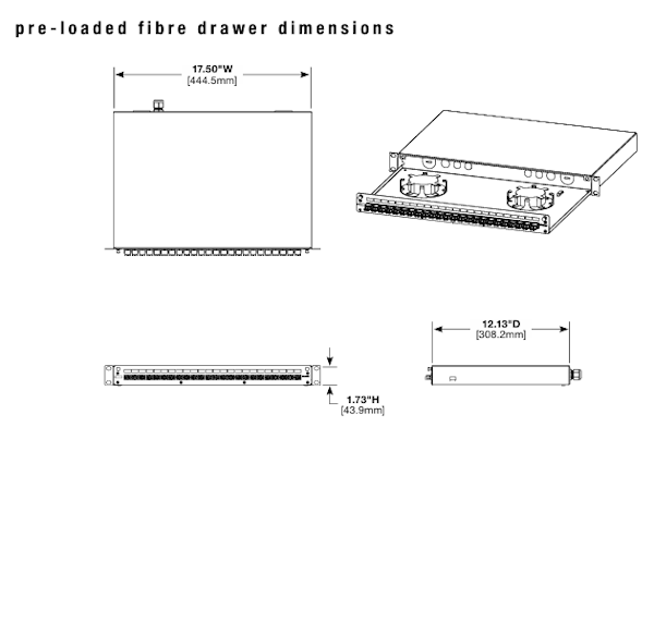 FD1W12AQDLCZ / Khay Chứa Sợi Quang Panduit - 12 Bộ Chuyển Đổi LC Duplex