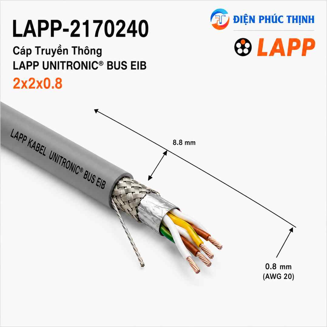 LAPP-2170240 / Cáp Truyền Thông LAPP UNITRONIC BUS EIB 2x2x0.8