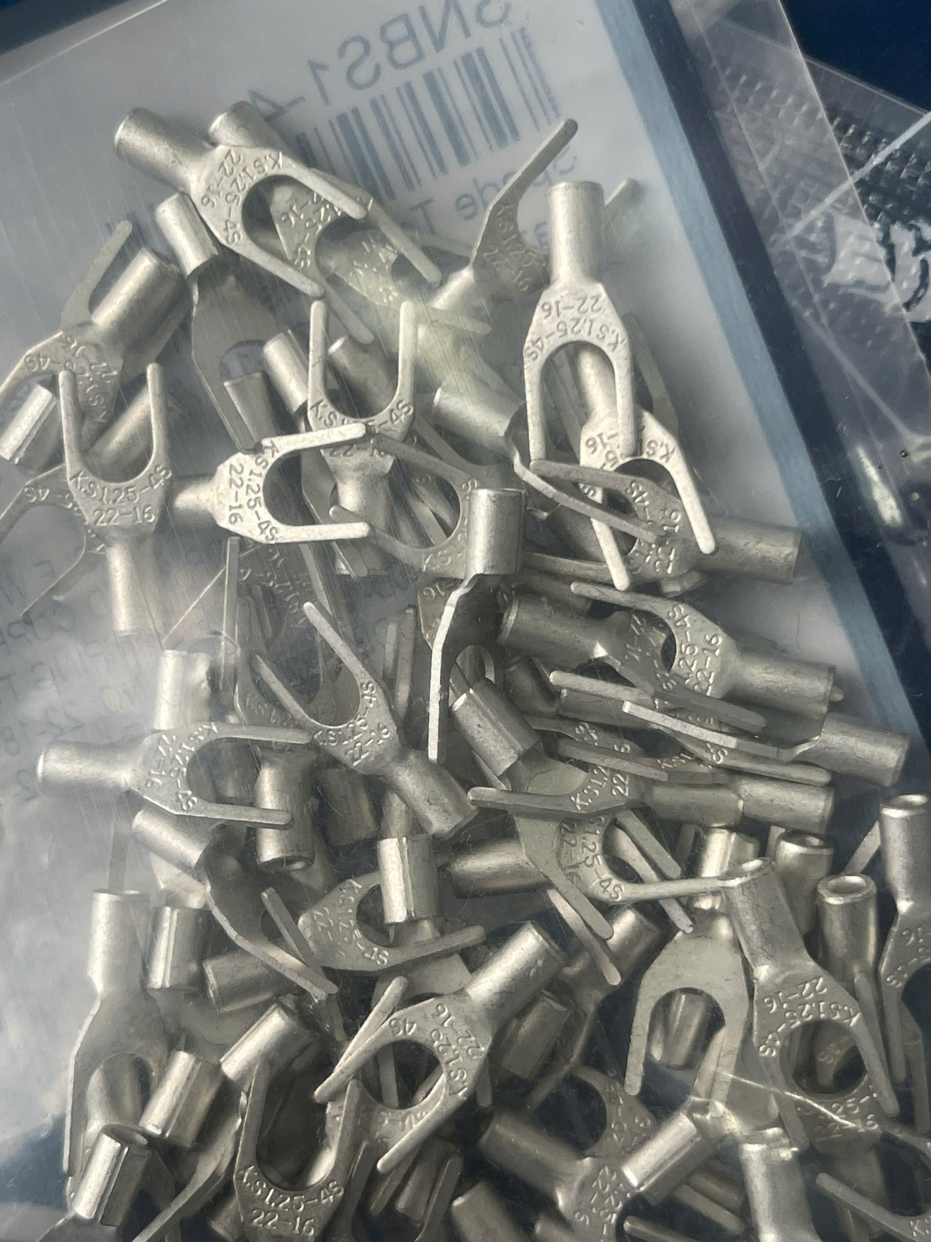 SNBS1-4 /  Đầu Cosse Chỉa Trần Dẫn Điện KST 0.5-1.5 mm2 (100 Cái/Bịch) - NON-INSULATED SPADE TERMINALS