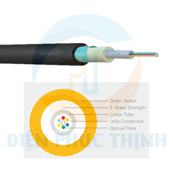3106-11004OM3CL / Cáp Quang Norden Multimode 04C OM3 E-Glass Strength Central Loose Tube In/Out Optical Cable PVC