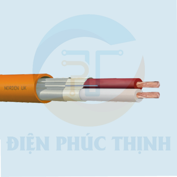 7R-2511RD2 / Dây Cáp Điện Norden 1 Pair 2.5 Sq.mm XLPE + Mica Tape Insulated Fire Resistant Cable HFFR, Al/Pet Foil, 600/1000V (500m/cuộn)