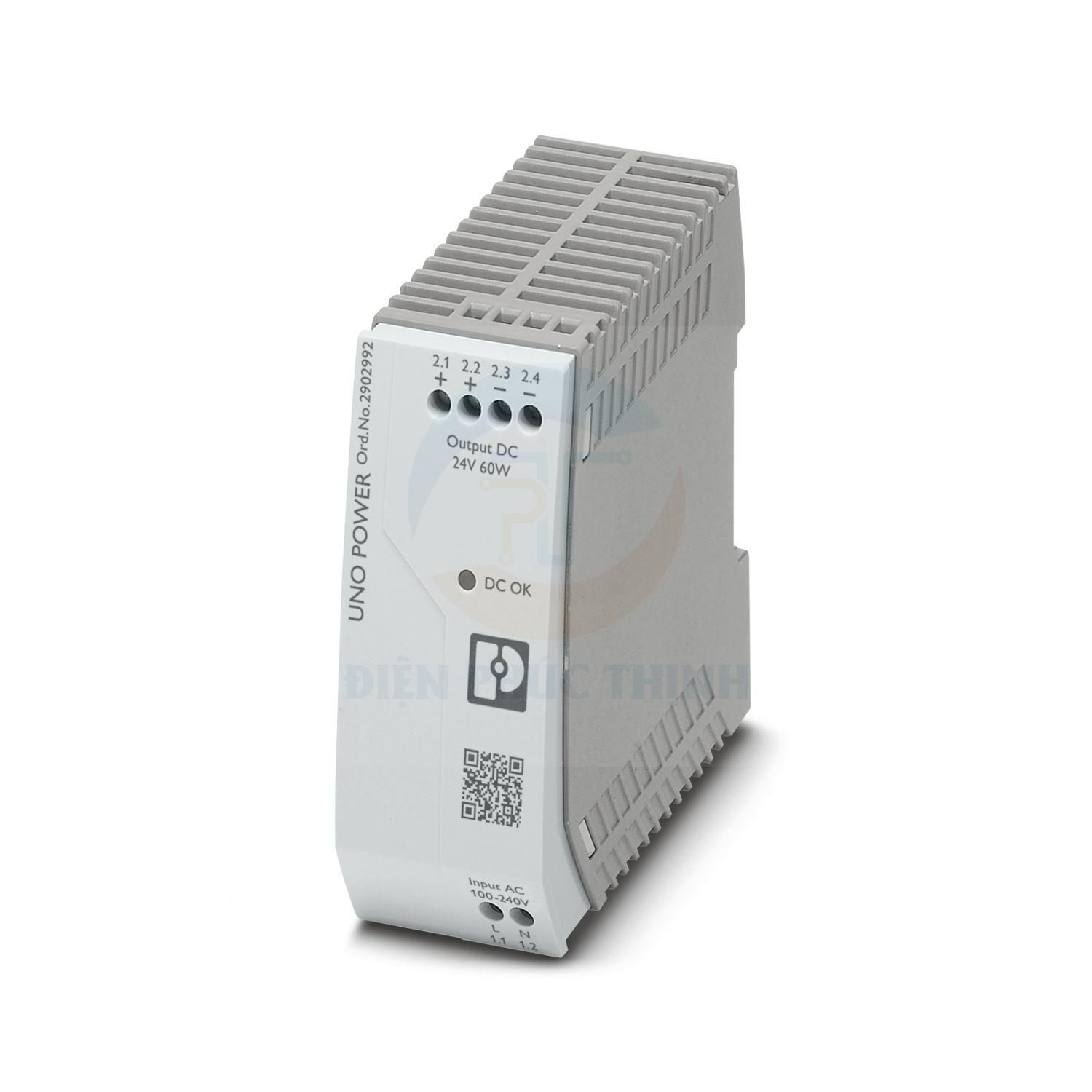 2902992 - Bộ cấp nguồn / Power supply unit UNO-PS/1AC/24DC/ 60W hãng Phoenix Contact