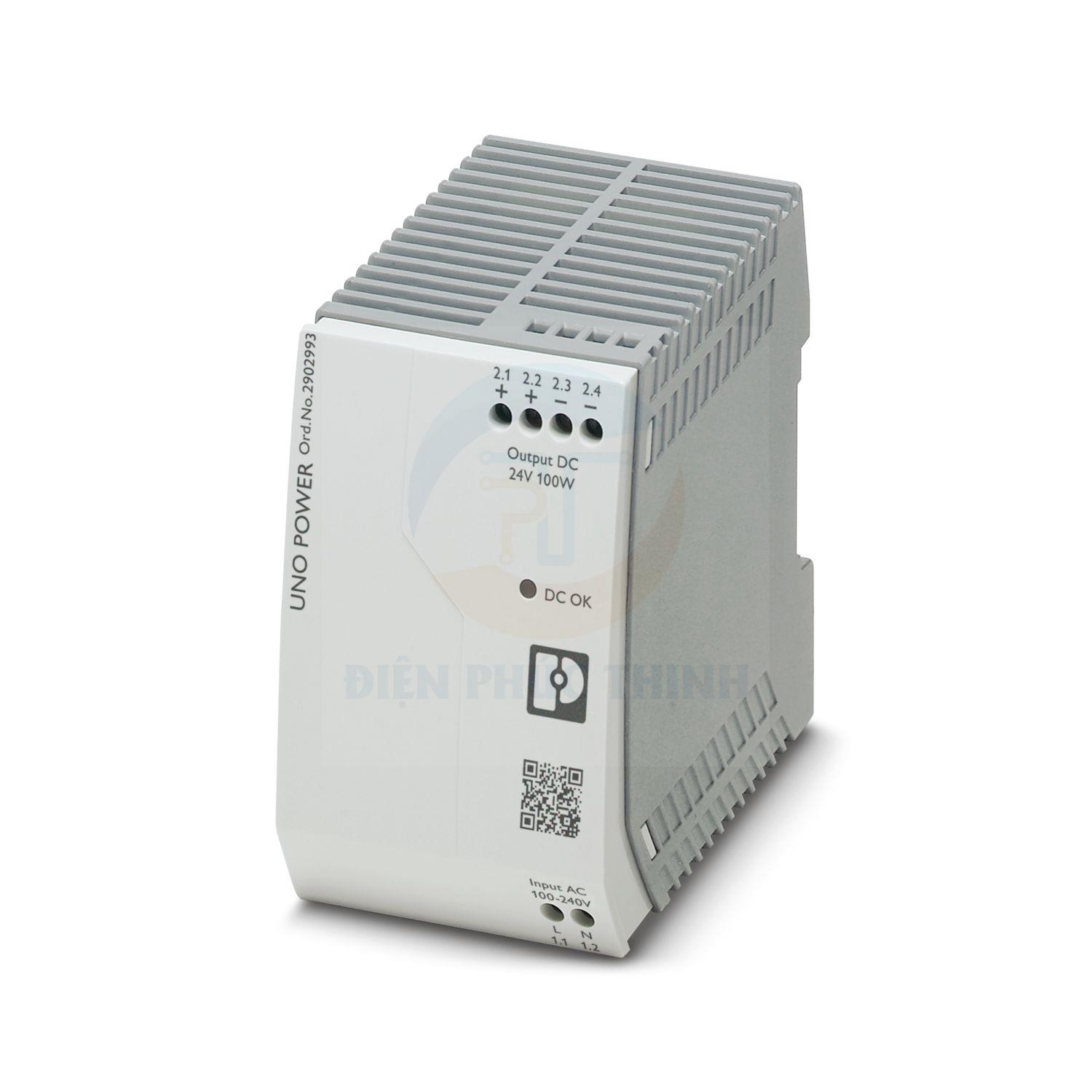 2902993 - Bộ cấp nguồn / Power supply unit UNO-PS/1AC/24DC/ 100W hãng Phoenix Contact