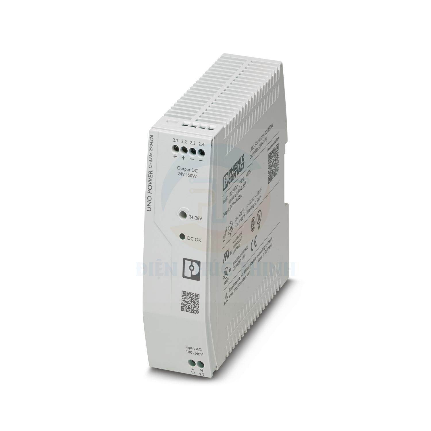 2904376 - Bộ cấp nguồn / Power supply unit UNO-PS/1AC/24DC/150W hãng Phoenix Contact