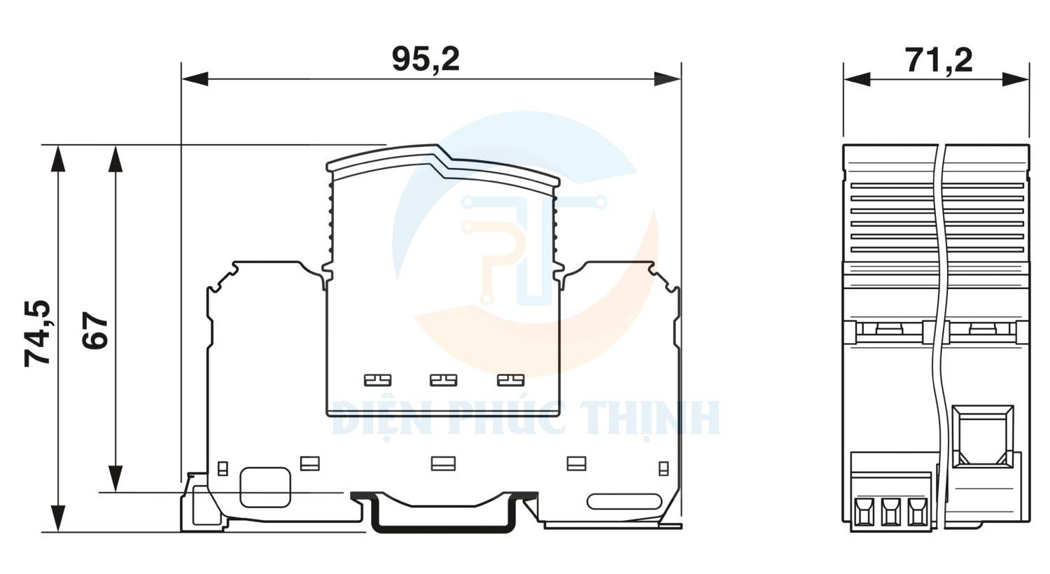 2905466 - Thiết bị chống sét lan truyền FLT-SEC-T1+T2-1S-350/25-FM / Plug-in lightning and surge arrester combination Phoenix Contact