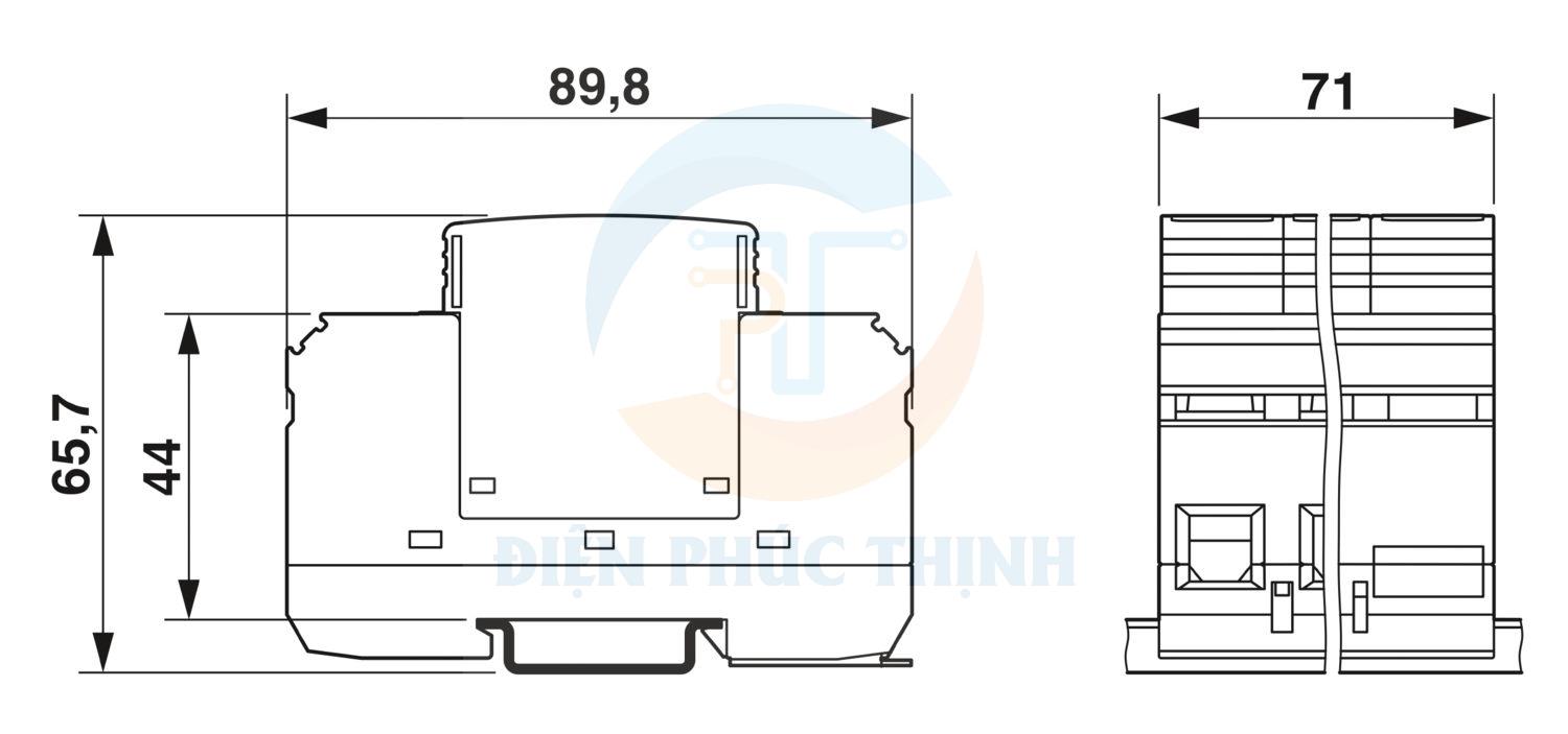 2838209 - Thiết bị chống sét lan truyền VAL-MS 230/3+1 / Surge arrester consisting of base element and ground connectors Phoenix Contact