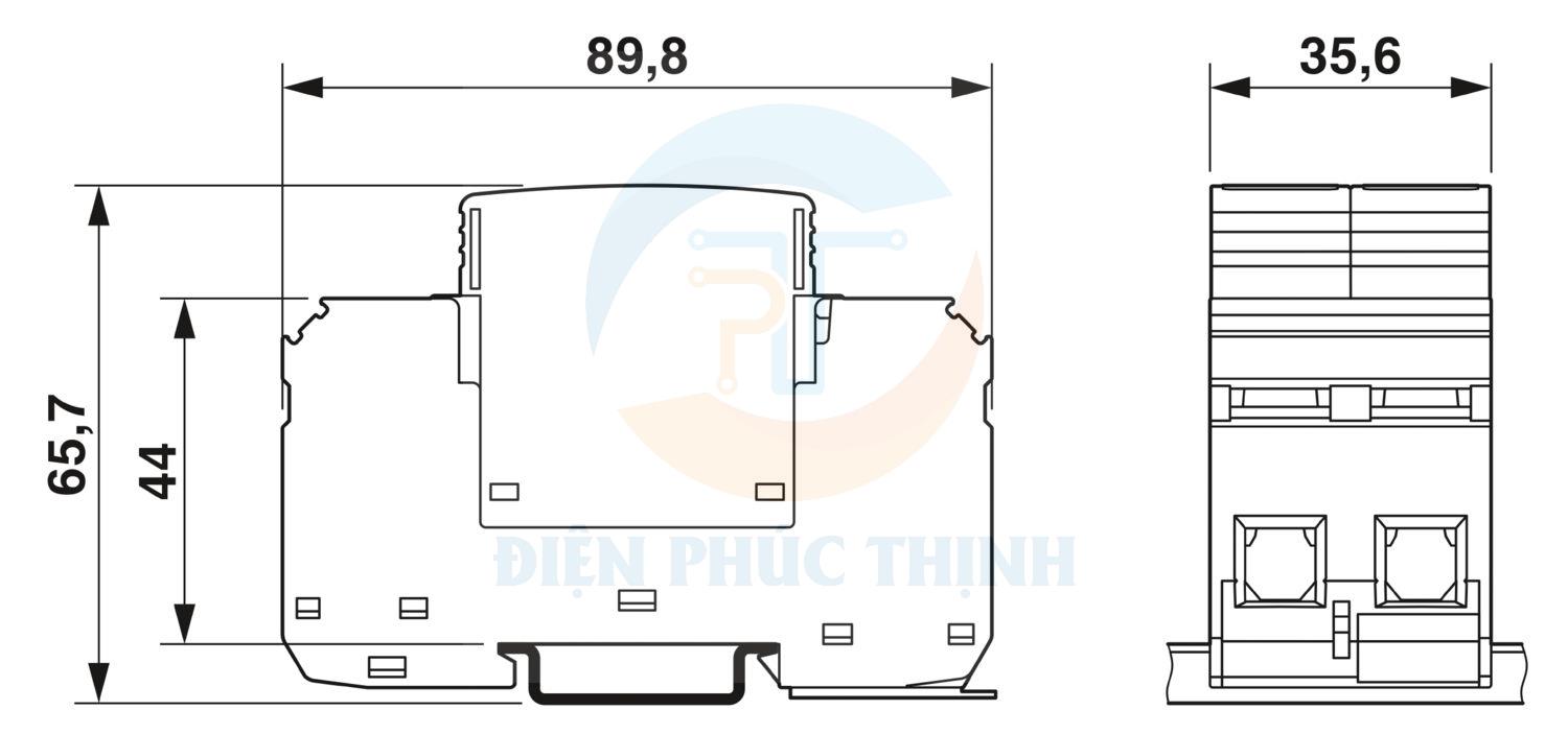 2804429 - Thiết bị chống sét lan truyền VAL-MS 230/1+1 / Surge arrester for 3-conductor power supply systems Phoenix Contact
