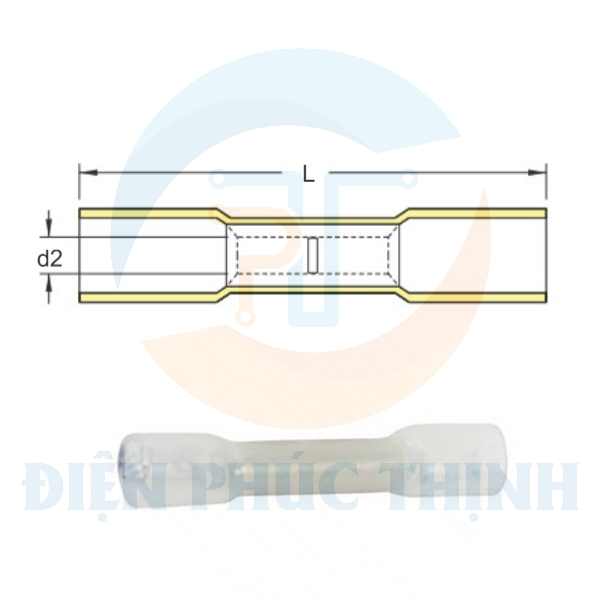 BHT1 / Đầu Cosse Nối Đôi Bọc Co Nhiệt Nylon KST 0.5-1.5 mm - HEAT SHRINKABLE-BUTT SPLICE CONNECTORS