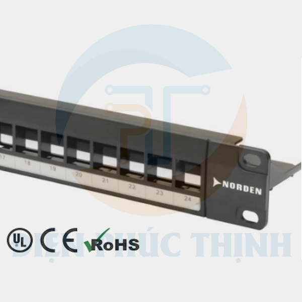121-31P18048B / Thanh Quản Lý Cáp Norden Category 6 UTP Patch Panel Blank Punch Down 48 Port