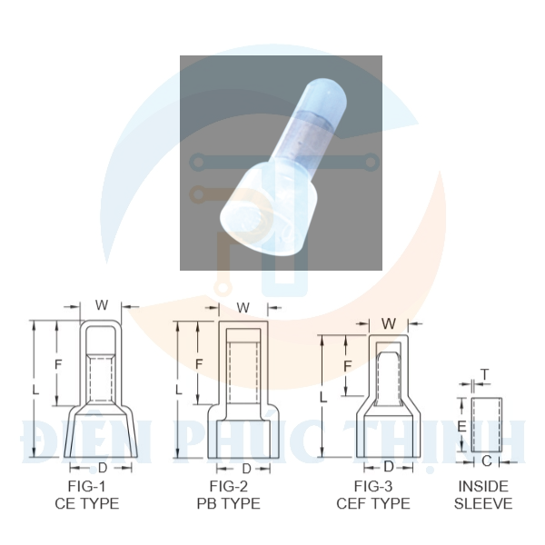 CE5 / Đầu Cosse Nối 1 Đầu KST 5.5 mm - CLOSED END CONNECTORS