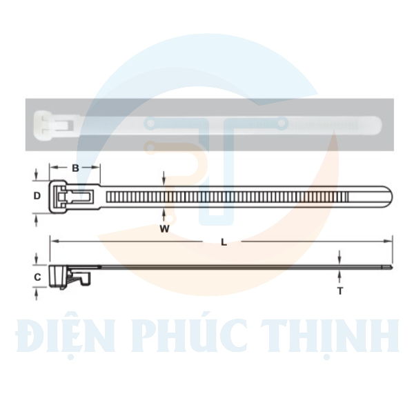 KST-KRPA-200S / Dây Rút Nhựa Tháo Được KST Kích Thước 200 x 4.8mm - Releasable Cable Ties