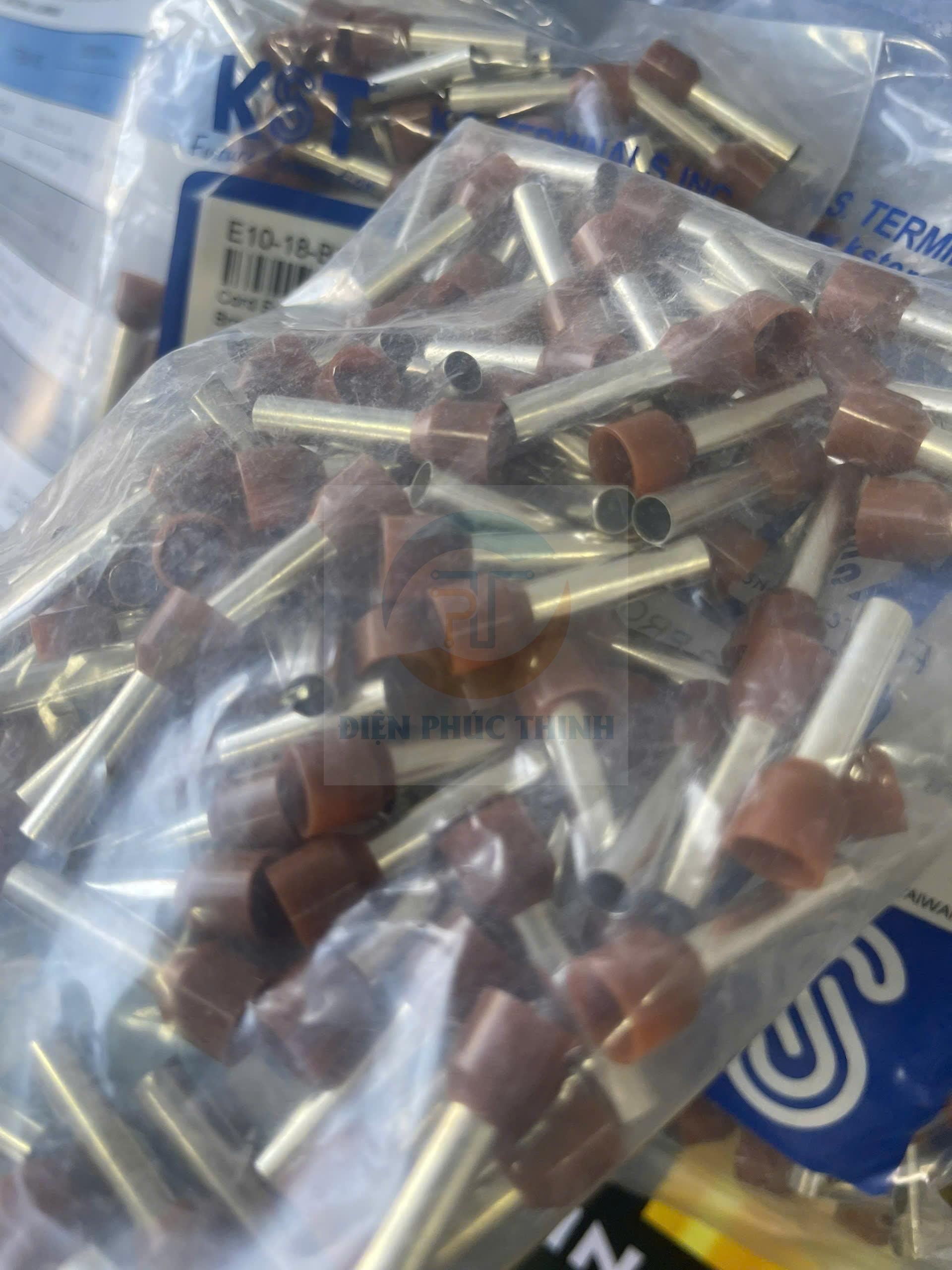 KST-E10-18 / Đầu cosse pin rỗng bọc nhựa 10 mm2 - NYLON-INSULATED CORD END TERMINALS (E SERIES) hãng KST