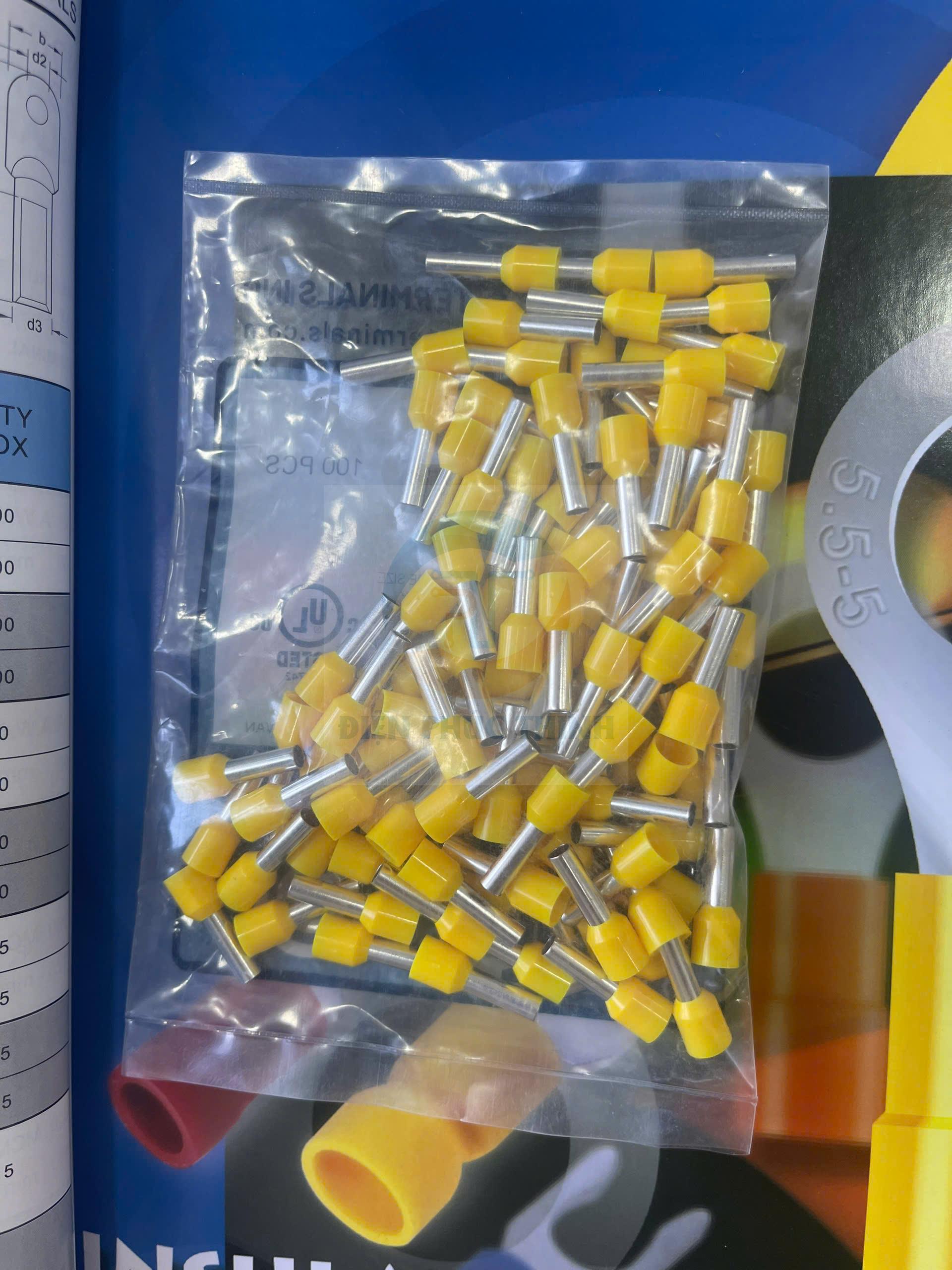 KST-E6012 / Đầu cosse pin rỗng bọc nhựa 6 mm2 - NYLON-INSULATED CORD END TERMINALS (E SERIES) hãng KST