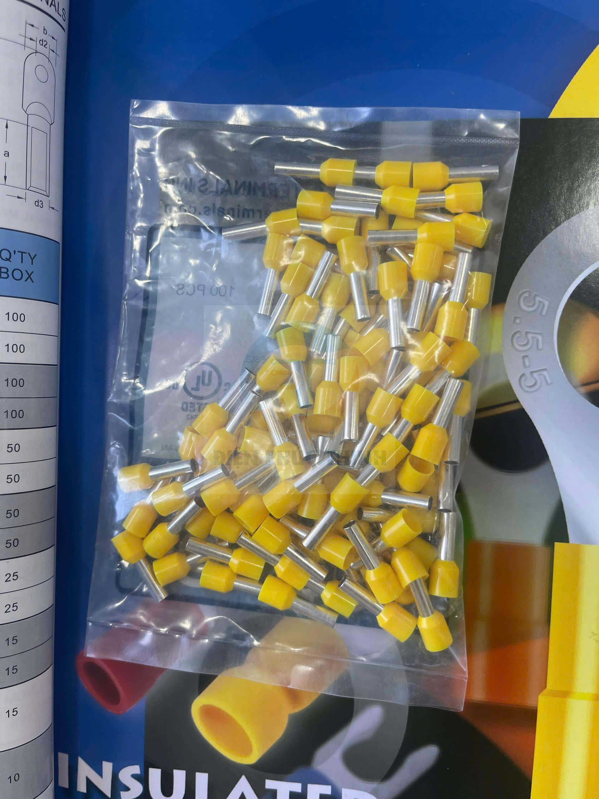 KST-E6012 / Đầu cosse pin rỗng bọc nhựa 6 mm2 - NYLON-INSULATED CORD END TERMINALS (E SERIES) hãng KST