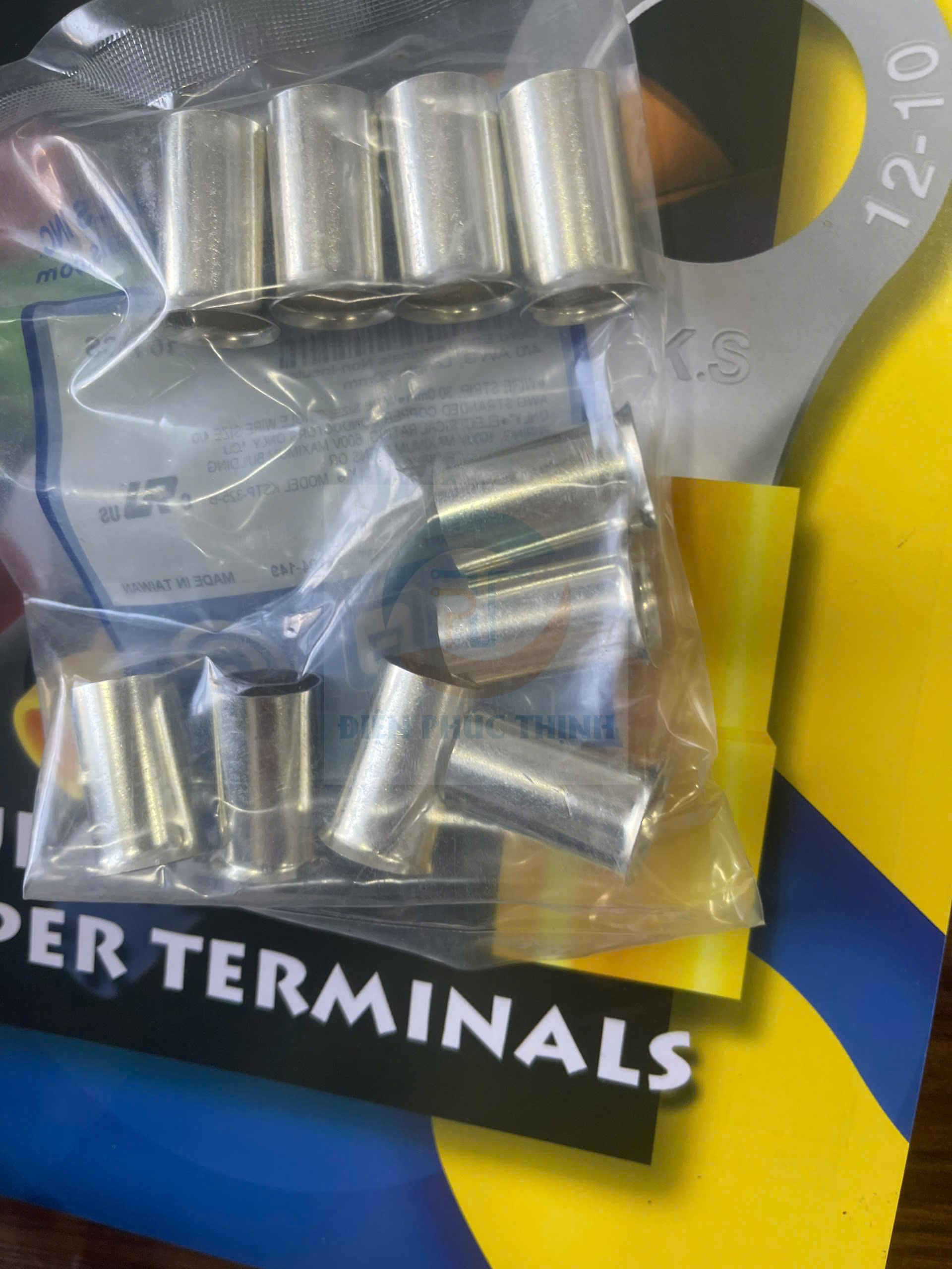 KST-EN120-30 / Đầu cosse pin rỗng trần 120 mm2 - NON-INSULATED CORD END TERMINALS - Bịch 10 cái