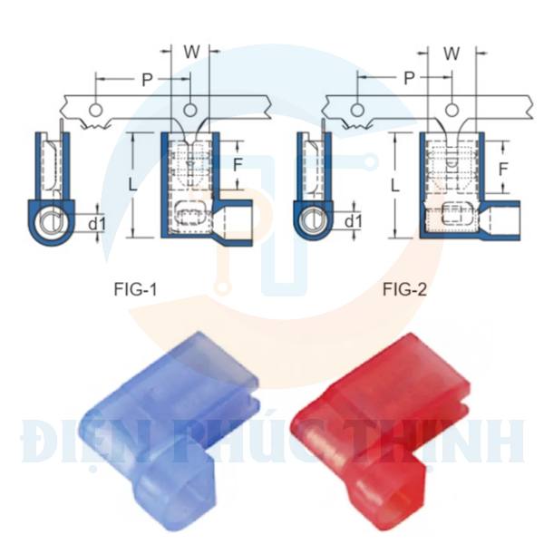 FLDNY1-250A-MS / Đầu Cosse Ngắt Phụ Cách Điện Nylon (Cái) Dạng Cờ Loại Dải Kim Loại KST 0.5-1.5 mm - METAL STRIP TYPE NYLON-INSULATED FLAG FEMALE DISCONNECTORS (MS SERIES)
