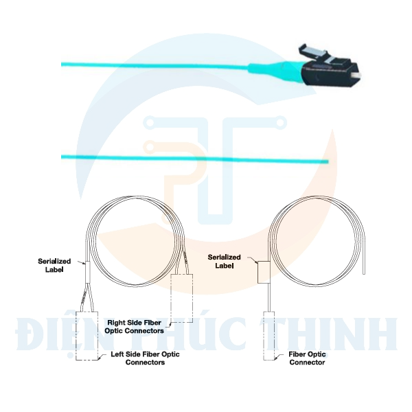 NKFPZ1BN1NNM001 / Cáp nối sợi quang NetKey® 1 - OM4 - LC sang Pigtail - 1m