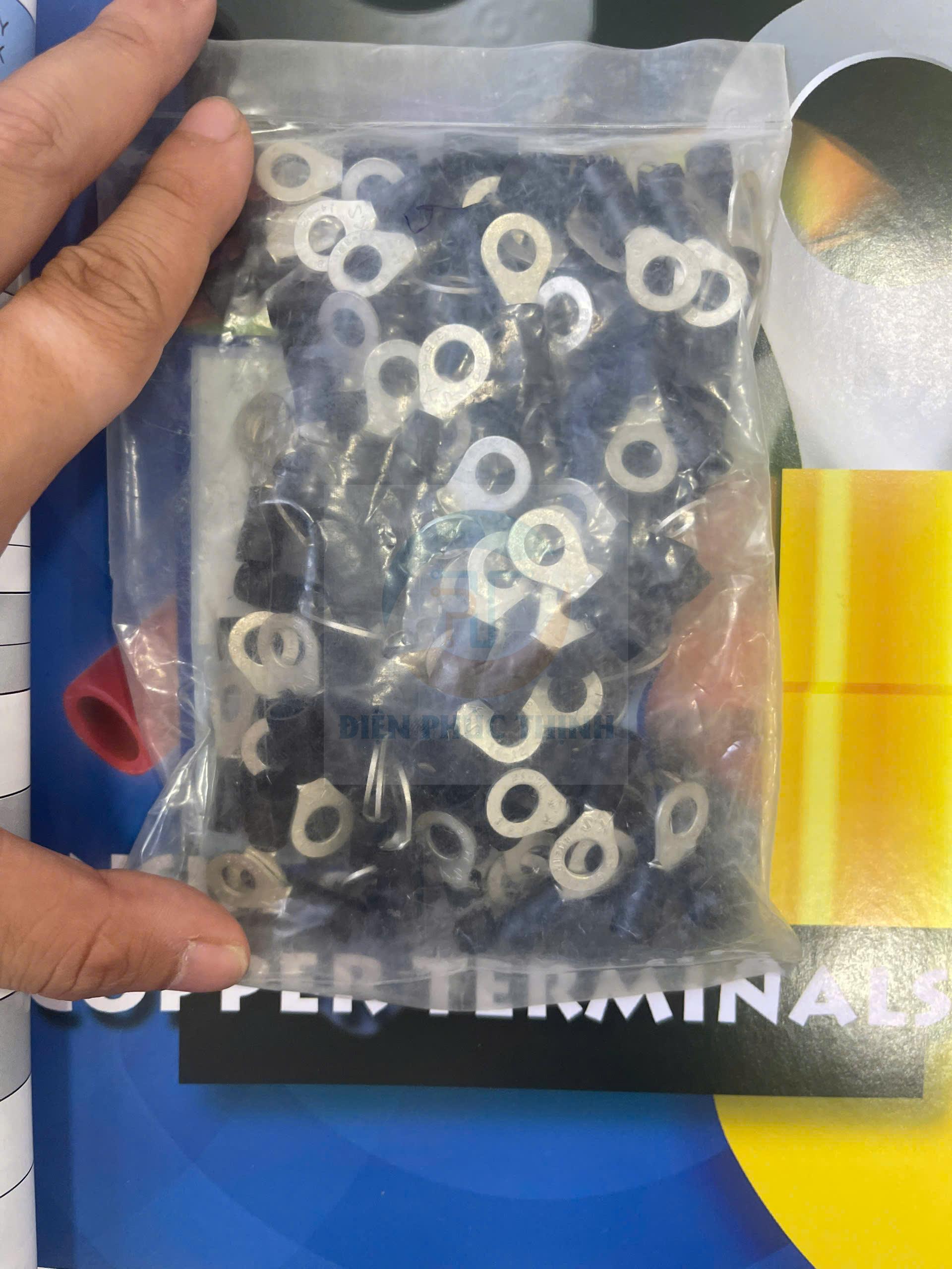 KST-RV3-6 / Đầu Cosse Tròn Bọc Nhựa KST 2.5-4 mm2 (100 Cái/Bịch) - VINYL- INSULATED RING TERMINALS