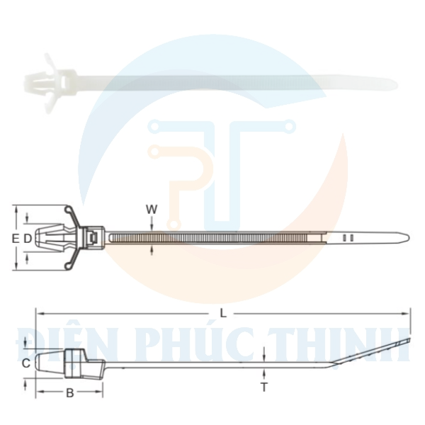 KST-KPM-115 / Dây Rút Soắn Ốc Màu Trắng KST Kích Thước 115 x 6.0mm ...