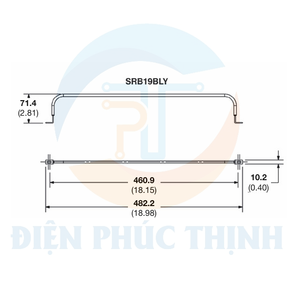 SRB19BLY / Thanh đấu nối Panduit NetKey™ - Giảm sức căng - Độ sâu 2 inch SRB19BLY