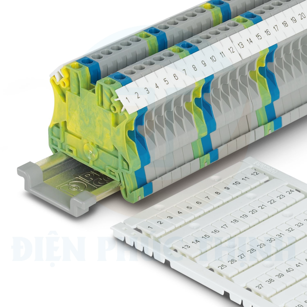 0828740 - Marker for terminal blocks UCT-TM 8 / Nhãn trắng đánh số gắn cầu đấu  hãng Phoenix Contact