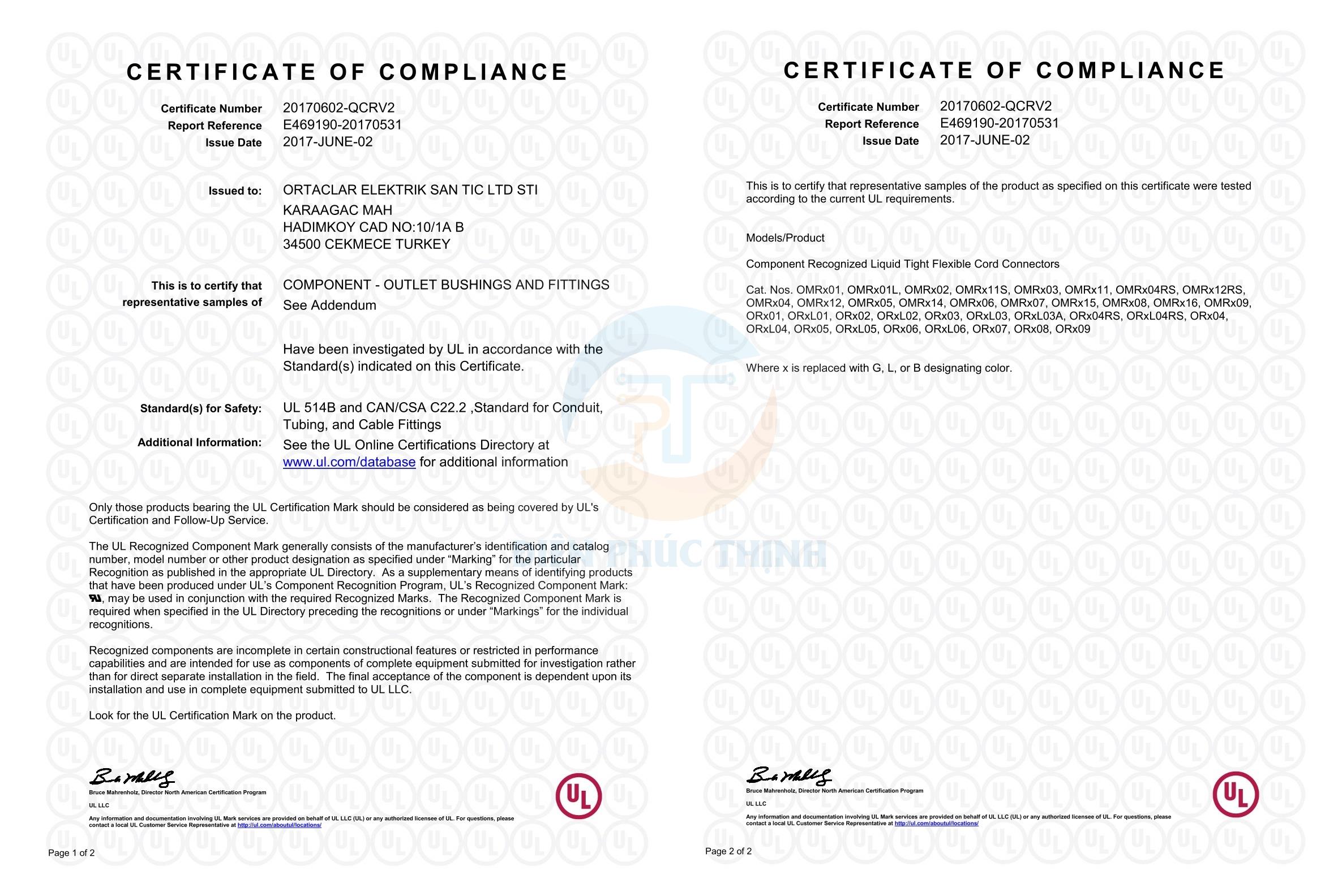 OMRB06-R / Ốc Siết Cáp Ortac Nhựa Màu Đen M25x1.5 Halogen Free Đạt Chuẩn VDE / EU