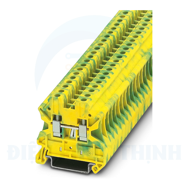3044128 - Cầu đấu dây / Terminal Block UT 4-PE - vặn vít 4mm2, rộng 6.2mm, màu vàng-xanh lá - Phoenix Contact