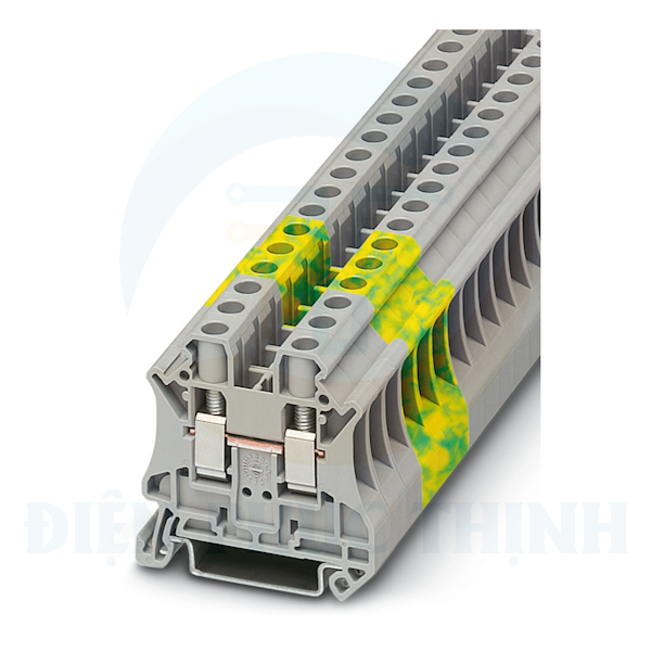 3044157 - Cầu đấu dây / Terminal Block UT 6-PE - vặn vít 6mm2, rộng 8.2mm, màu vàng-xanh lá - Phoenix Contact