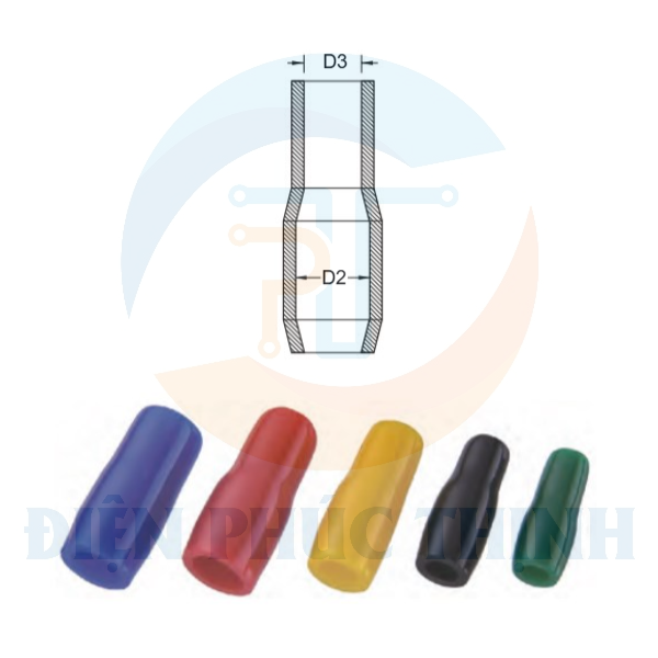 V-2.0 / Đầu Chụp Cosse Cao Su KST 2 mm2 - VINYL WIRE END CAP