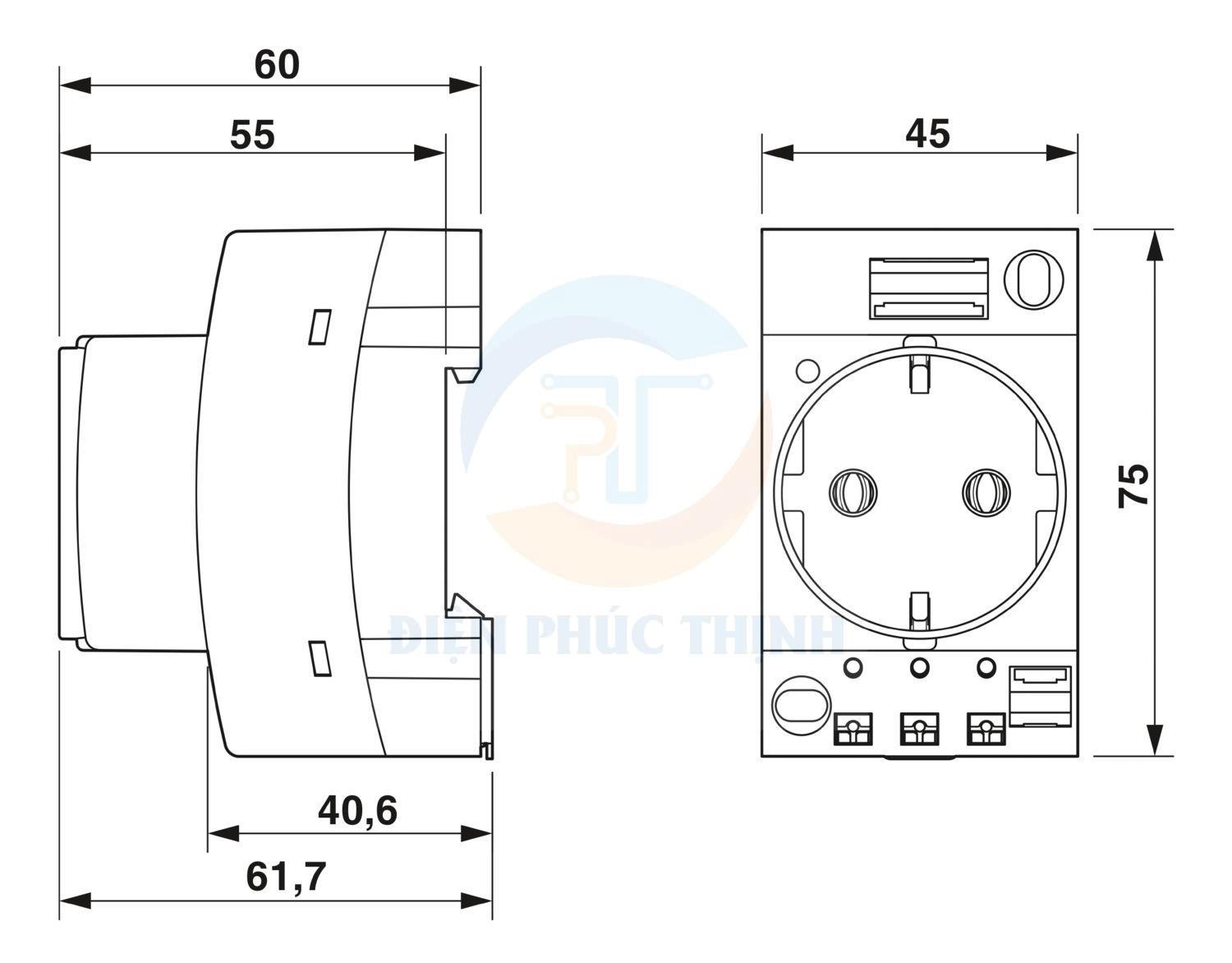 0804038 - Ổ cắm công nghiệp / Socket EO-CF/PT hãng Phoenix Contact