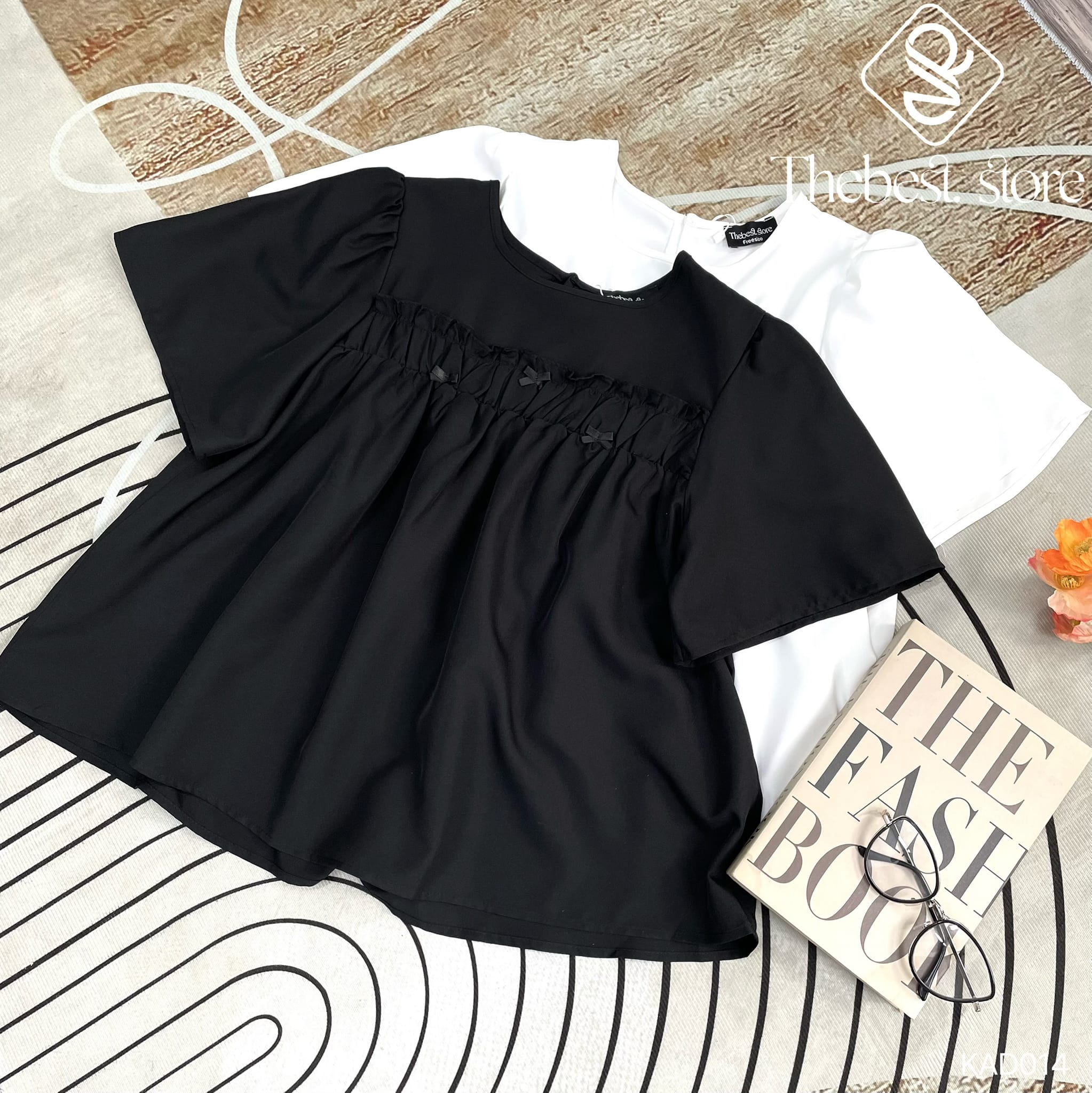 Áo babydoll phối nơ tay ngắn KAD014