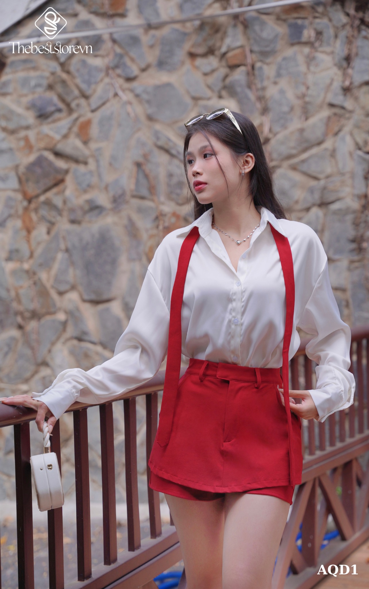 Quần váy A kaki kèm dây phối AQD1 trẻ trung