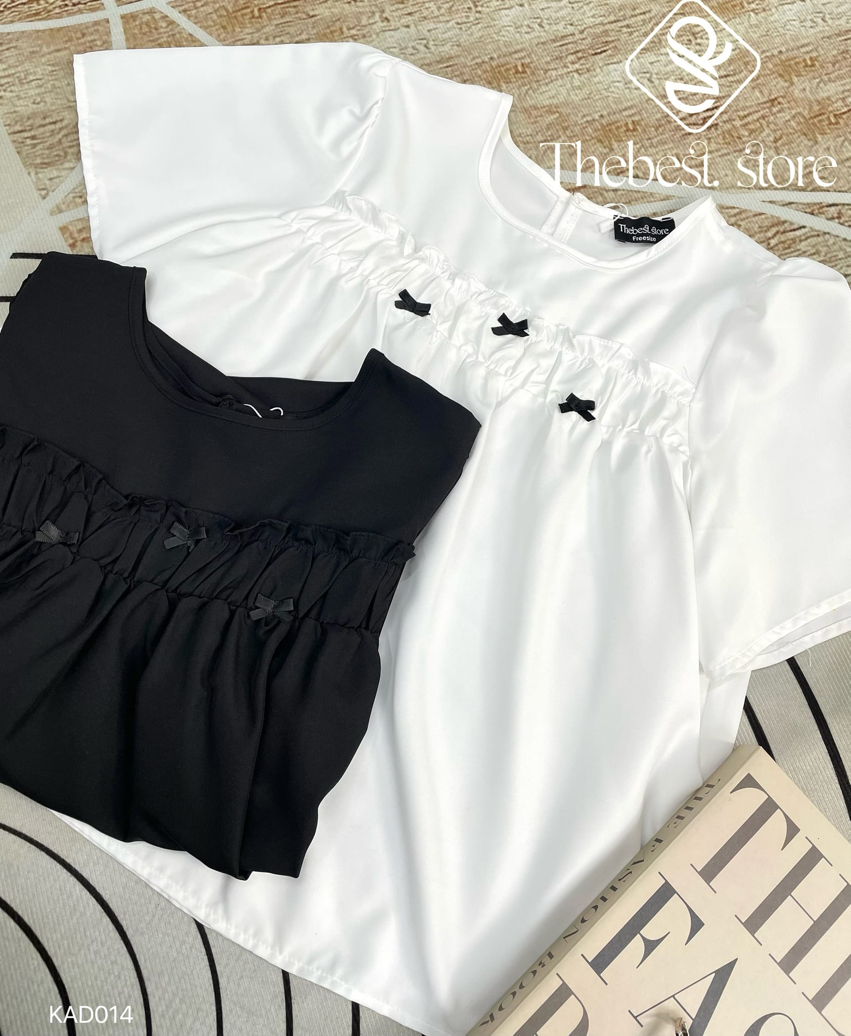 Áo babydoll phối nơ tay ngắn KAD014
