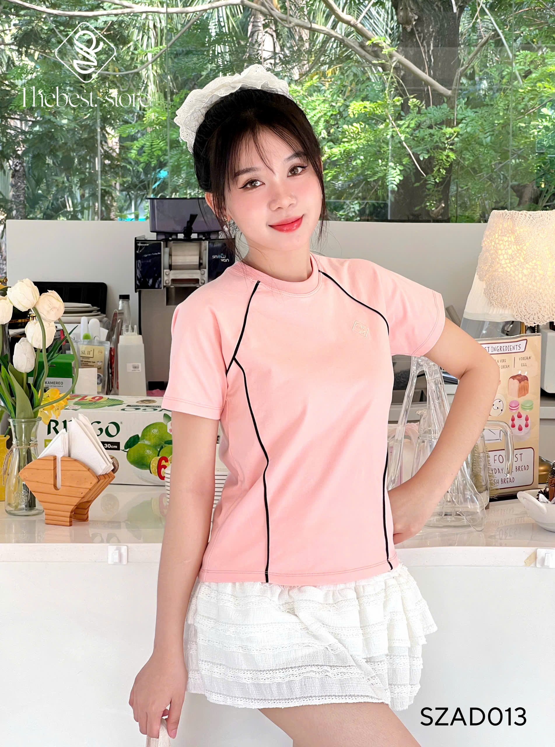 Áo BBT phối viền thêu logo SZAD013