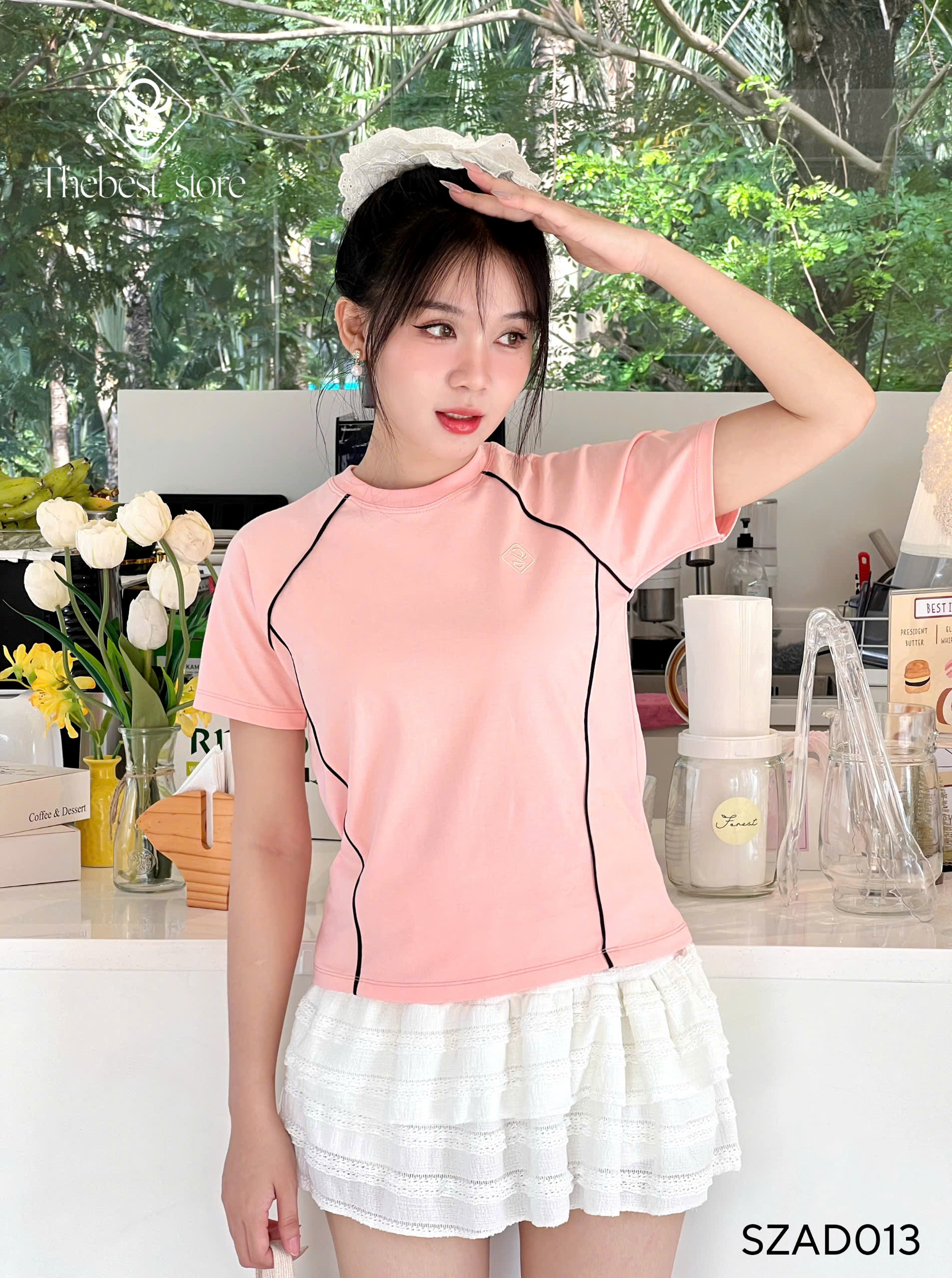 Áo BBT phối viền thêu logo SZAD013