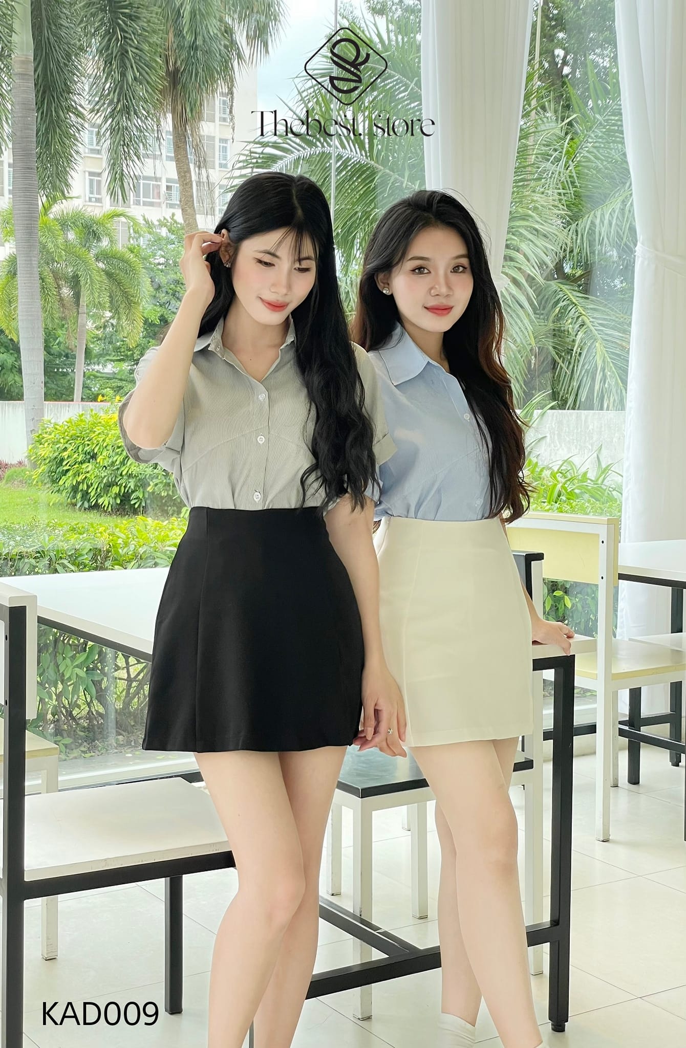 Áo sơ mi kẻ sọc xẻ lưng KAD009