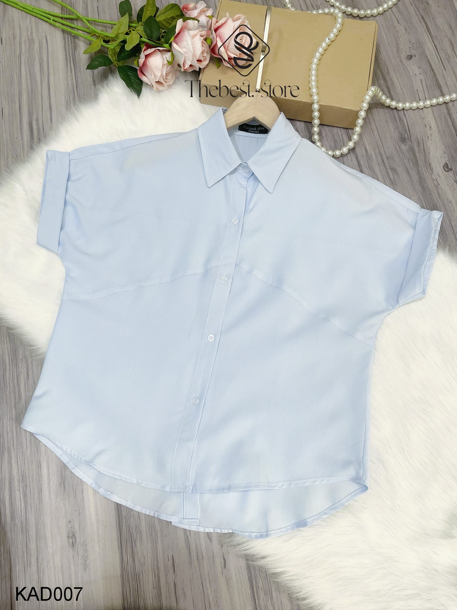 Áo sơ mi kẻ sọc xẻ lưng KAD009