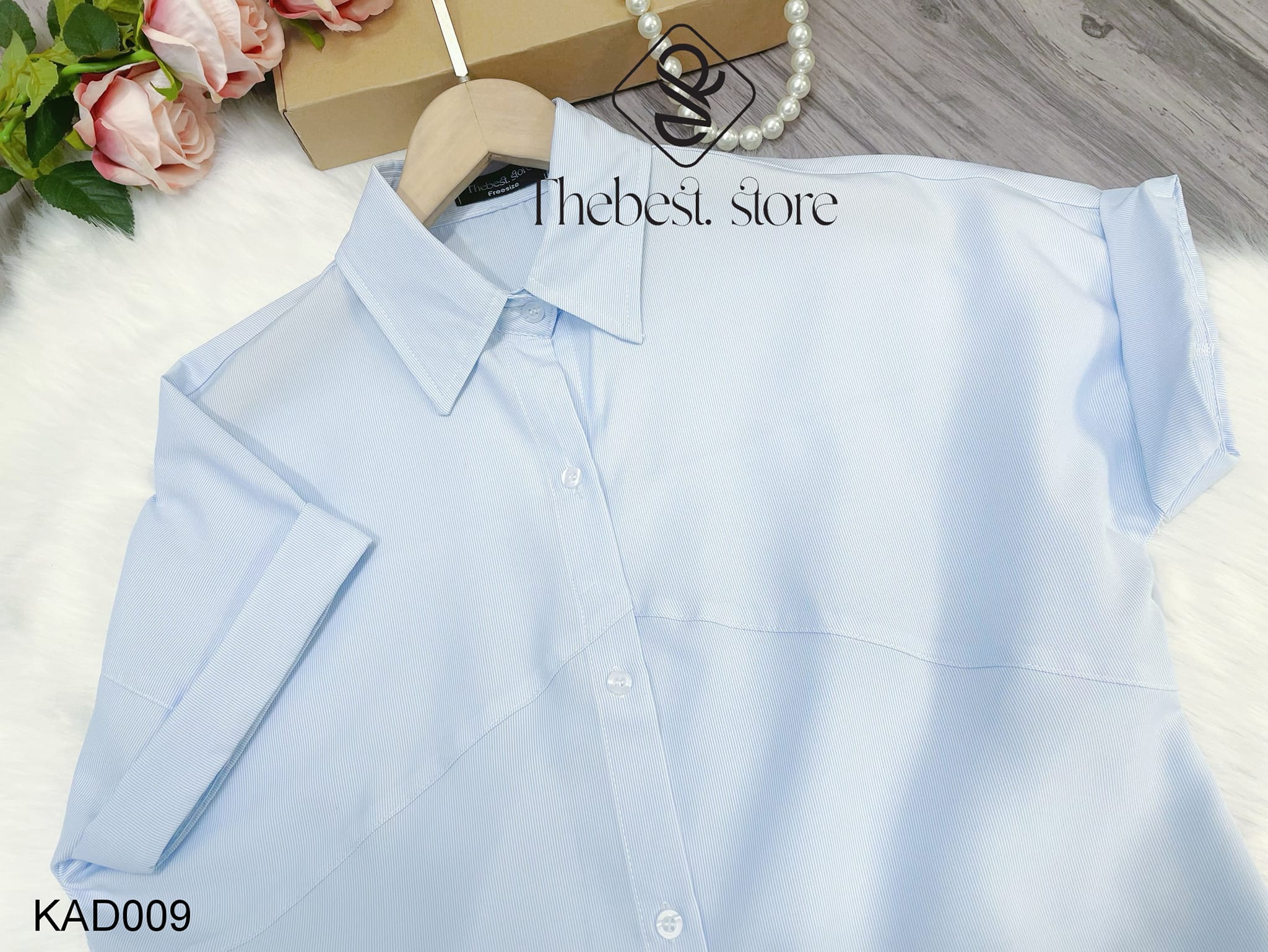 Áo sơ mi kẻ sọc xẻ lưng KAD009