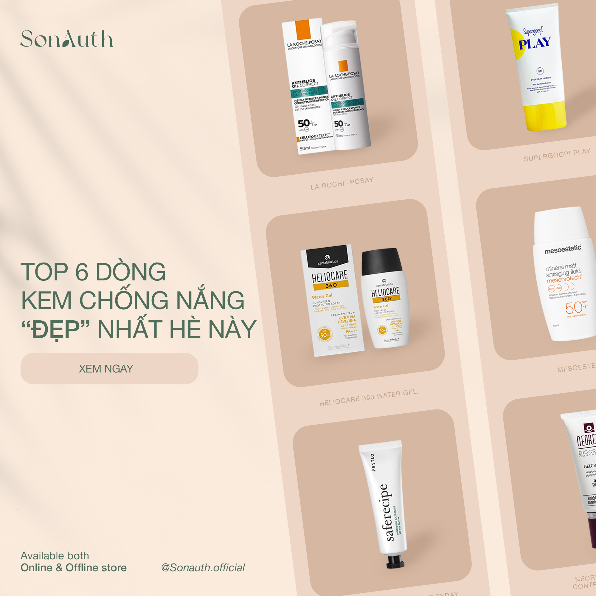 TOP 6 DÒNG KEM CHỐNG NẮNG “ĐẸP” NHẤT HÈ NÀY TOP 6 DÒNG KEM CHỐNG NẮNG “ĐẸP” NHẤT HÈ NÀY